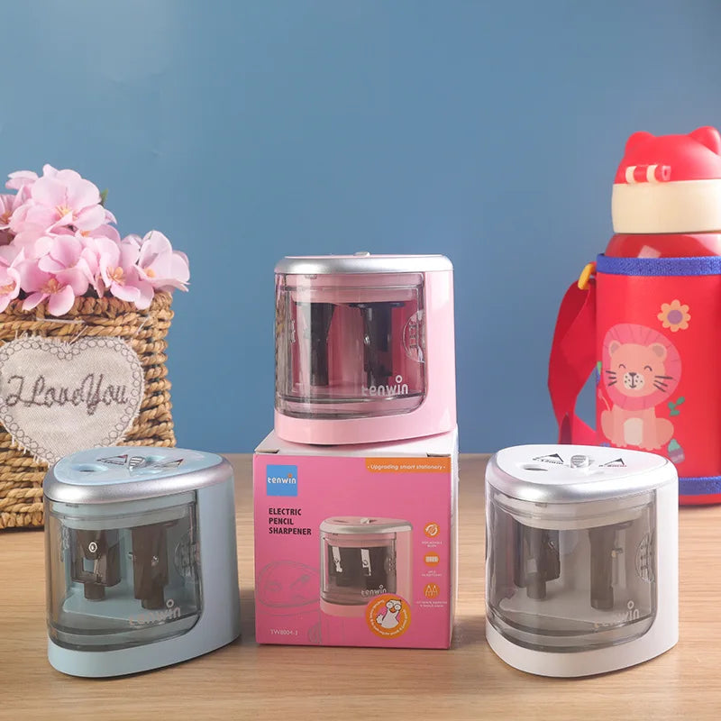 Manual Electric Auto Plastic Pencil Sharpener Candy Color Standard Pencil Cutting Machine Student School Office Stationery