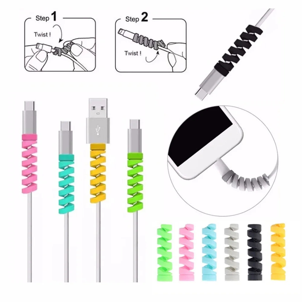 【Fast Delivery】1Pc Spiral Cable Cord Protector Cable Winder Earphone Cable Protector Charger Cable Wire Protector Cover