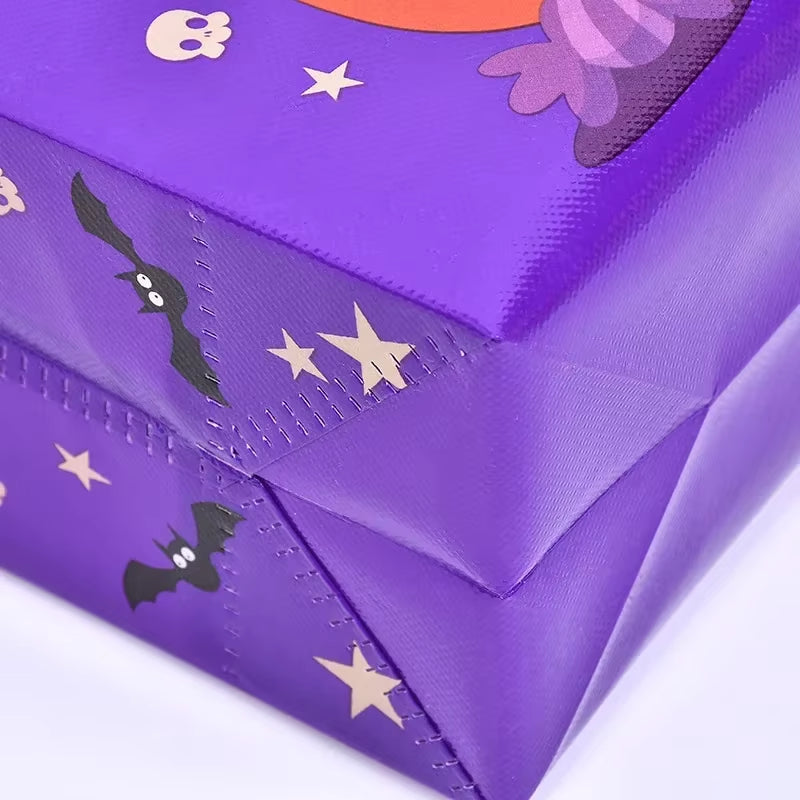 1-60PCS Halloween Candy Gift Bags Halloween Trick or Treat Bags Halloween Tote Bag with Handle Halloween Party Kids Gift Bags