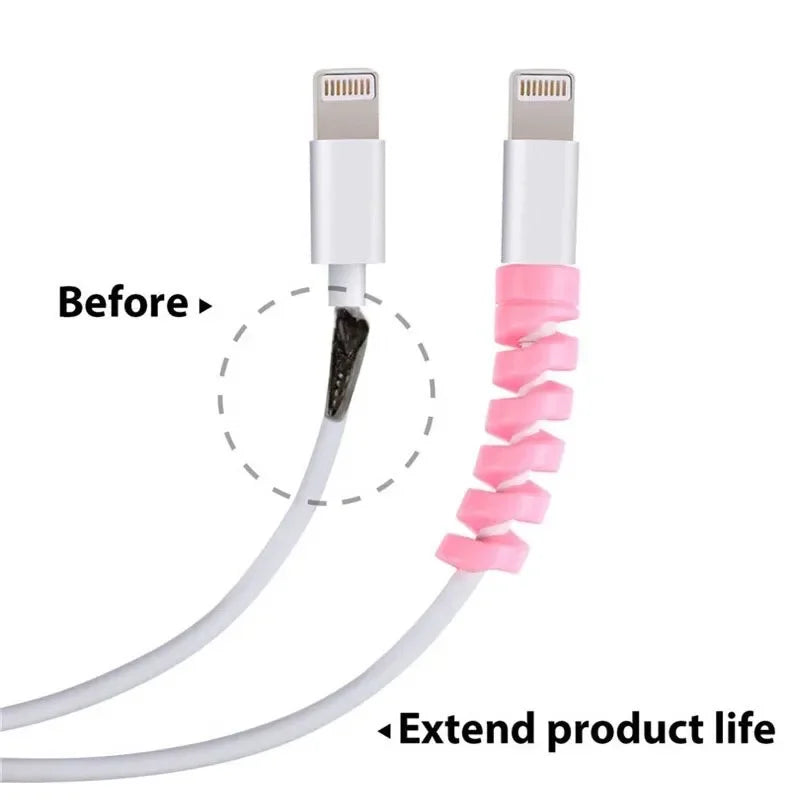 【Fast Delivery】1Pc Spiral Cable Cord Protector Cable Winder Earphone Cable Protector Charger Cable Wire Protector Cover