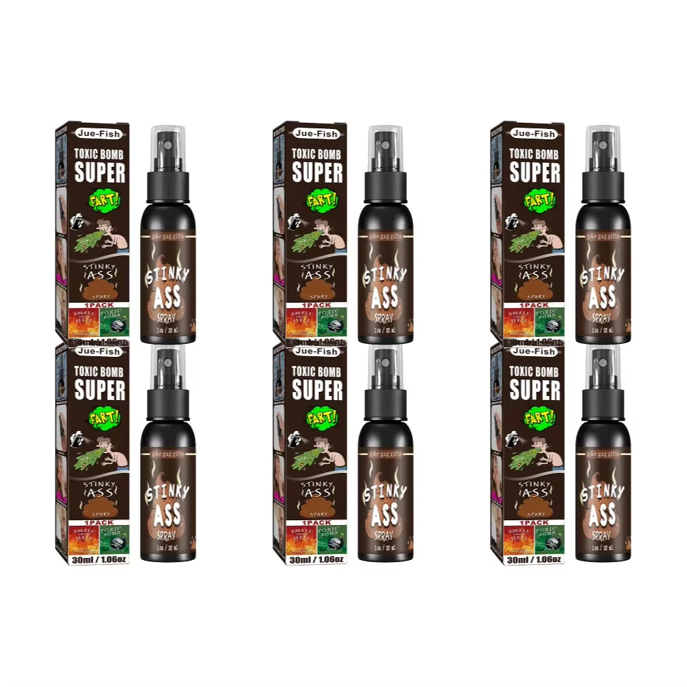 6Pcs-1Pcs 30Ml Halloween Props Liquid Fart Spray Non Toxic Stink Bomb Ass-Smelly Stinky Gas Prank Toy Joke Party Supplies