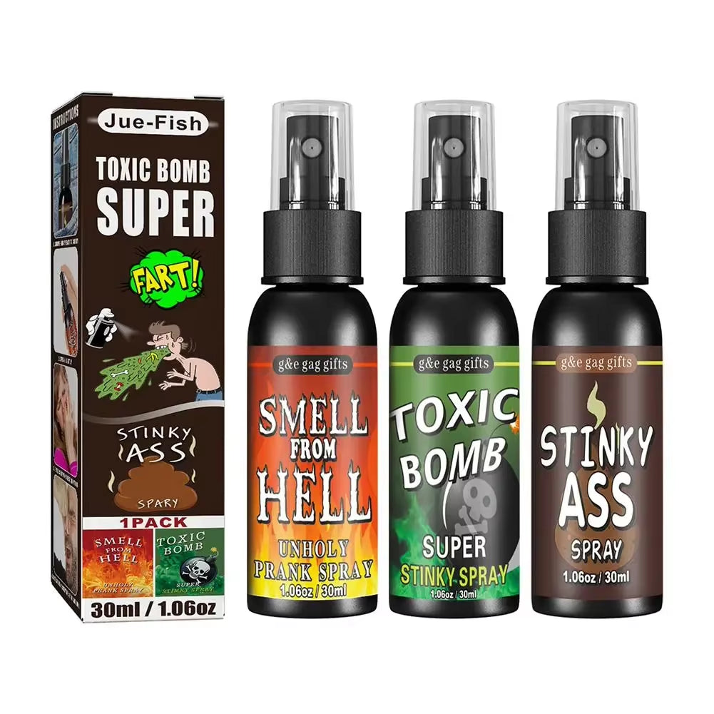 6Pcs-1Pcs 30Ml Halloween Props Liquid Fart Spray Non Toxic Stink Bomb Ass-Smelly Stinky Gas Prank Toy Joke Party Supplies