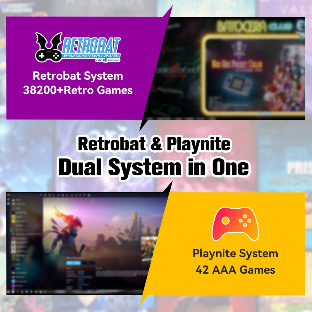 Retrobat & Playnite Retro Game Console 500GB Gaming HDD for Ps3/Ps2/Switch/Wii/Wiiu for Pc/Laptop with 38200+ Retro/Aaa/Pc Games