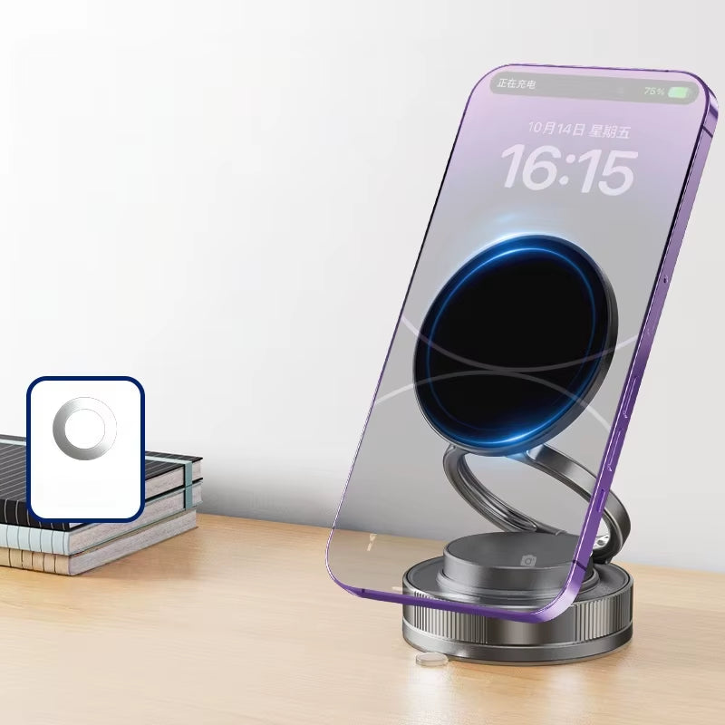 Car Mount Vacuum Magnetic Phone Holder 360° Adjustable Foldable Strong Suction Stand for GPS Phone Auto Dashboard Phone Support