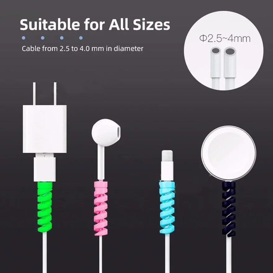 【Fast Delivery】1Pc Spiral Cable Cord Protector Cable Winder Earphone Cable Protector Charger Cable Wire Protector Cover
