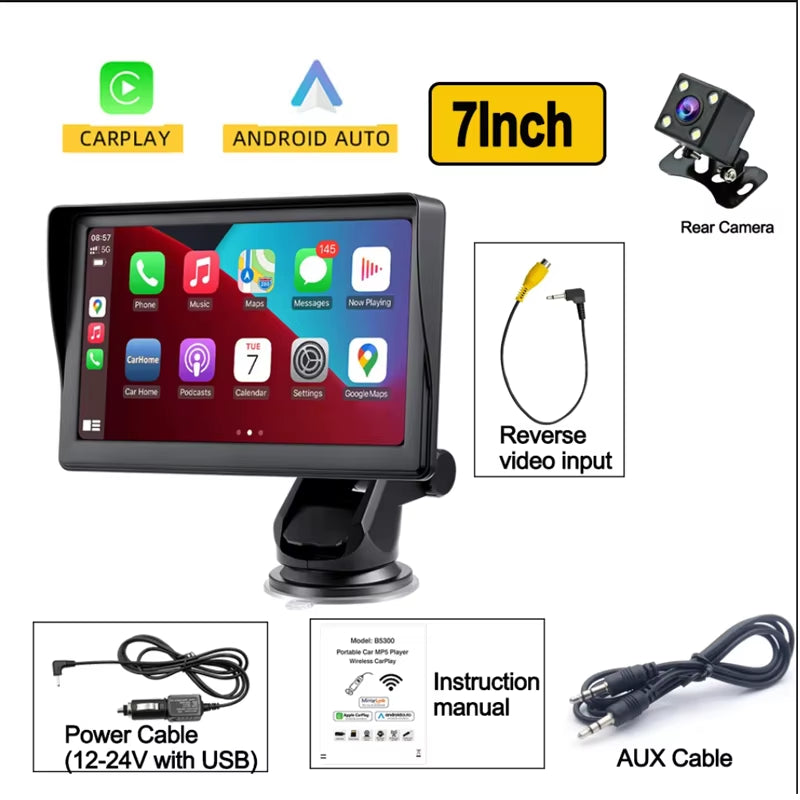 7Inch Universal Car Radio Automotive Multimedia Video Player Wireless Carplay Android Auto Touch Screen BT AUX Smart Car Systems
