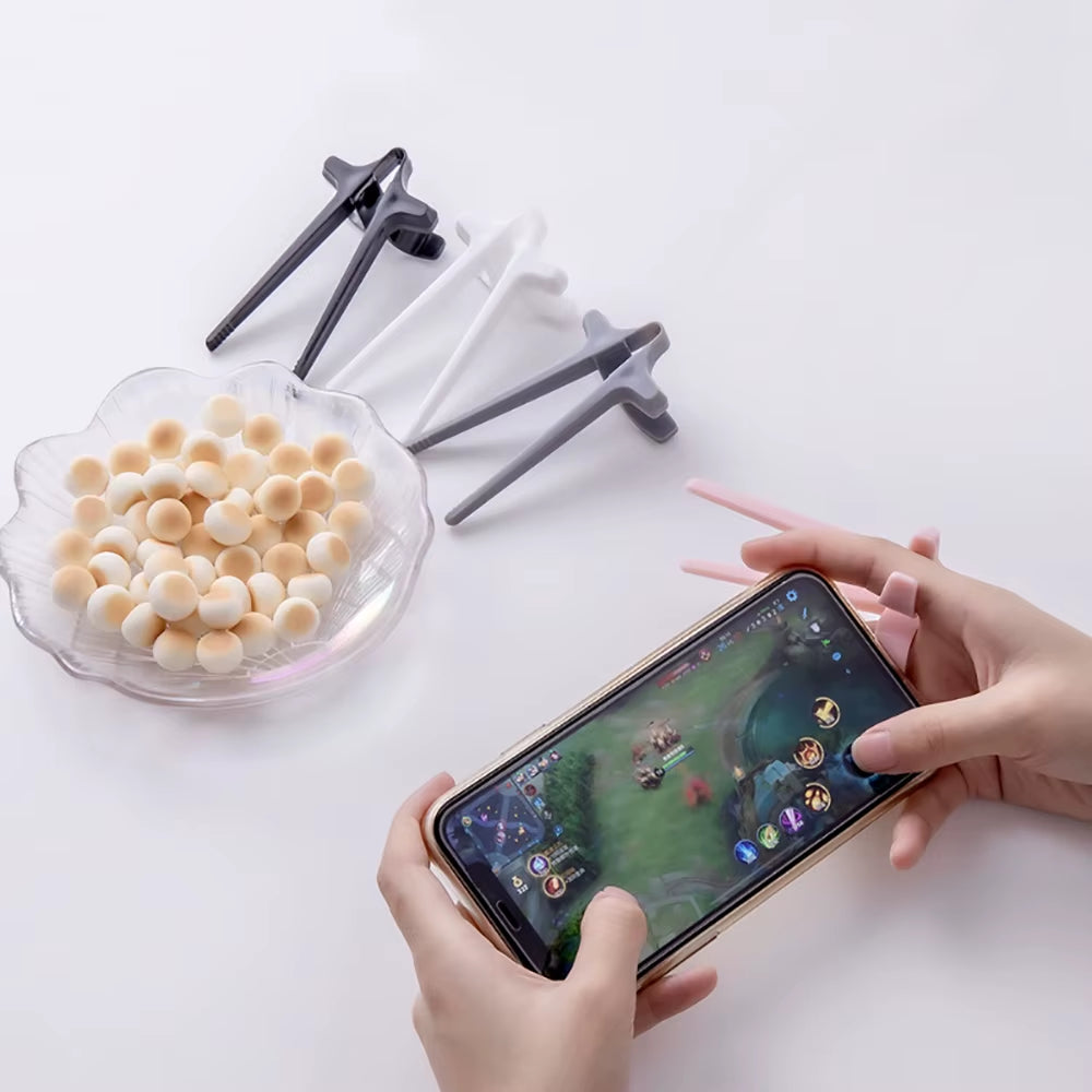 Finger Chopsticks Game Player Snack Chopstick Holder Plastic Game Finger Cover Game Controller Training Learning Chopsticks