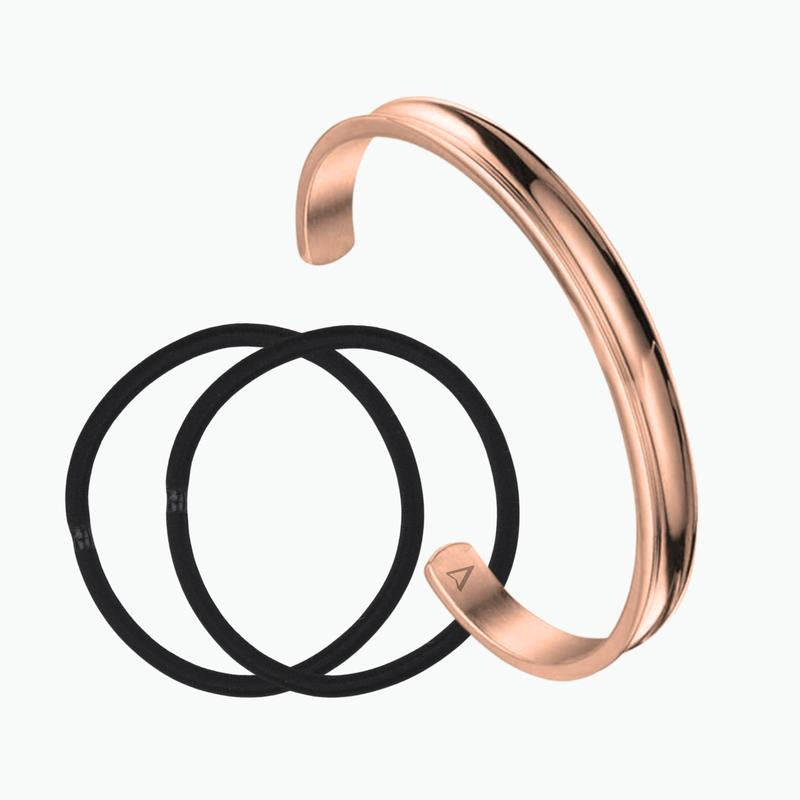 Hair Tie Holder Cuff 18K PVD Gold Stainless Steel Adjustable Bangle Waterproof Tarnish-Free Versatile Wear for Any Occasion