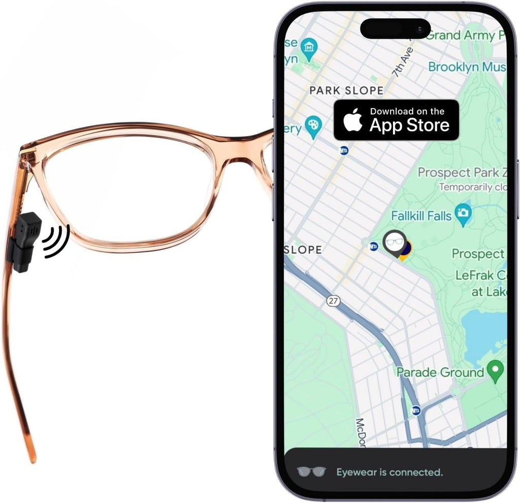 Glasses Tracker for Apple Ios| Apple Find My Alternate| Locate Spectacles, Find Eyewear, Never Lose Sunshades| Light Weight, Small Size, Fit All Specs Size| Battery, Charger, Accessory Included