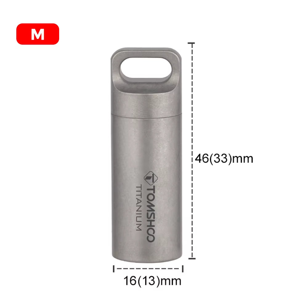 Titanium Mini Sealed Waterproof Storage Pill Box Perfume Case Pendants EDC Tools Eco-Friendly Home Outdoor Pill Box
