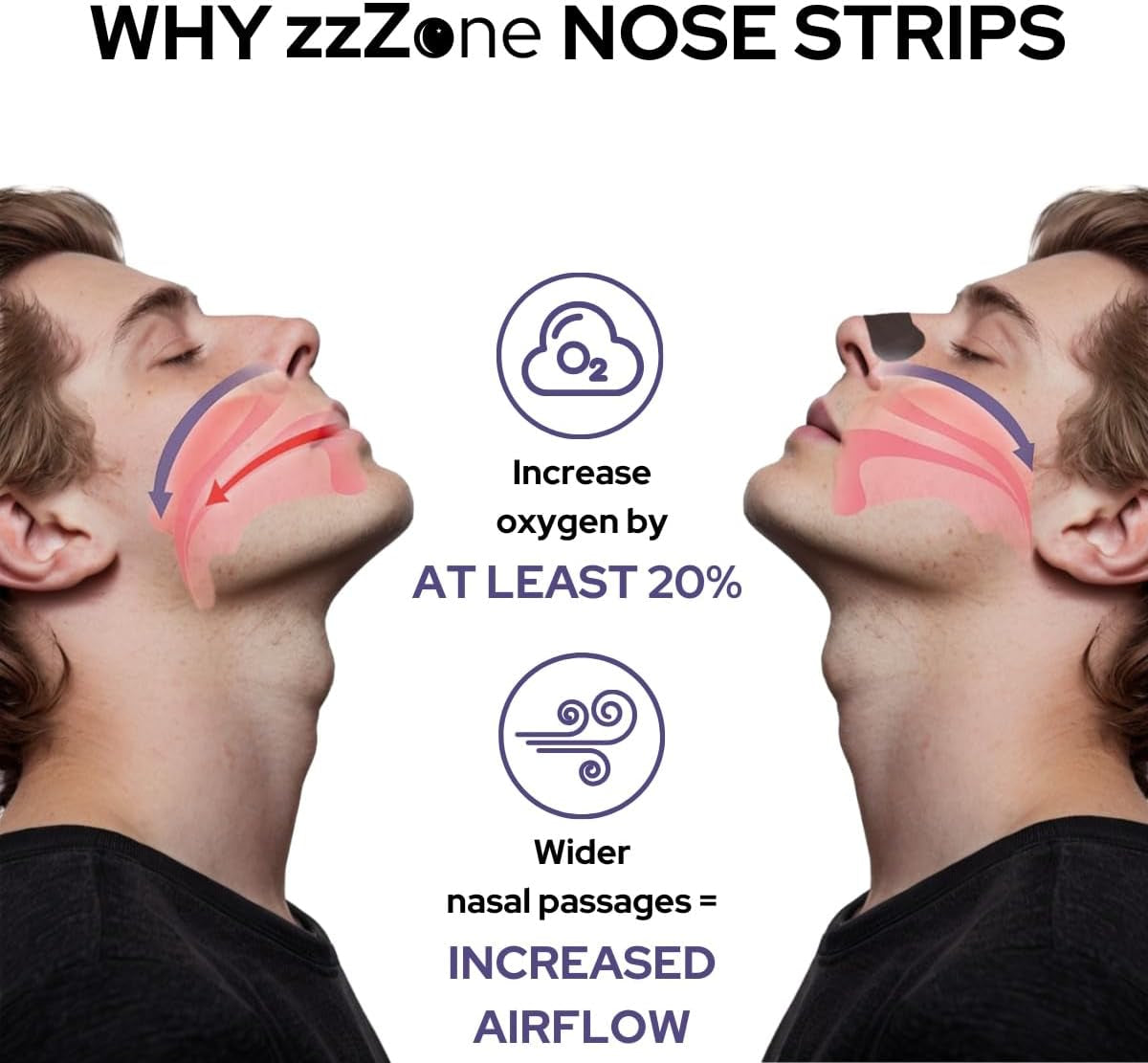 Nose Strips - Extra Strength Nasal Strips for Snoring, Breathing and Exercise - 30 Pack of Nose Tape for Sleeping