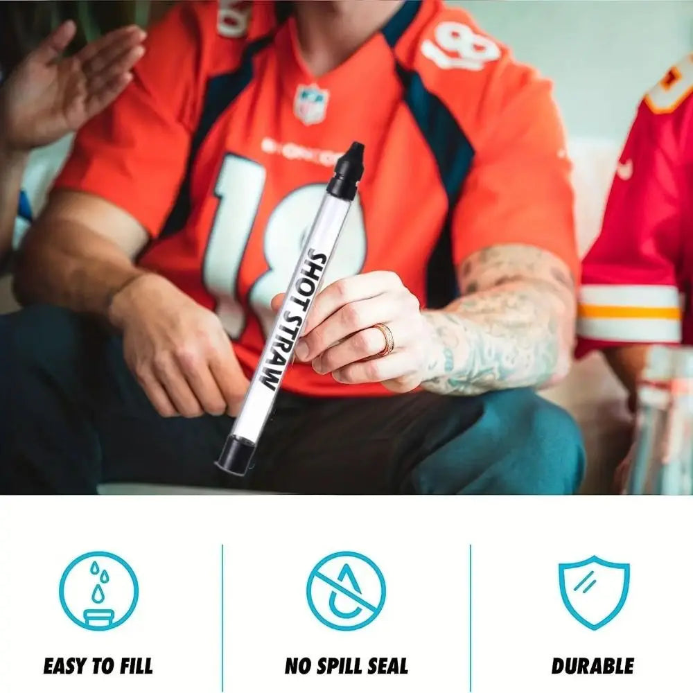 Reusable Shot Straw Food-Grade Transparent Strong Liquor Dispenser Straw Glasses Whiskey for All Standard Bottles, Tumbler