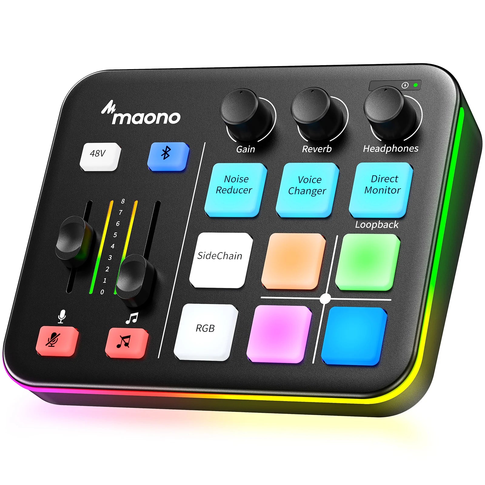 G1 NEO Gaming Audio Mixer,Custom Sound Effects RGB Streaming with XLR Microphone Audio Interface,For Game Voice,Podcast