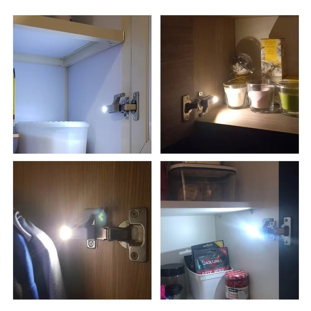 5 Pcs LED Lamp Cabinet Hinge Light Kitchen Bedroom Living Room Cupboard Wardrobe Inner Loop Drawer Sensor Night Light