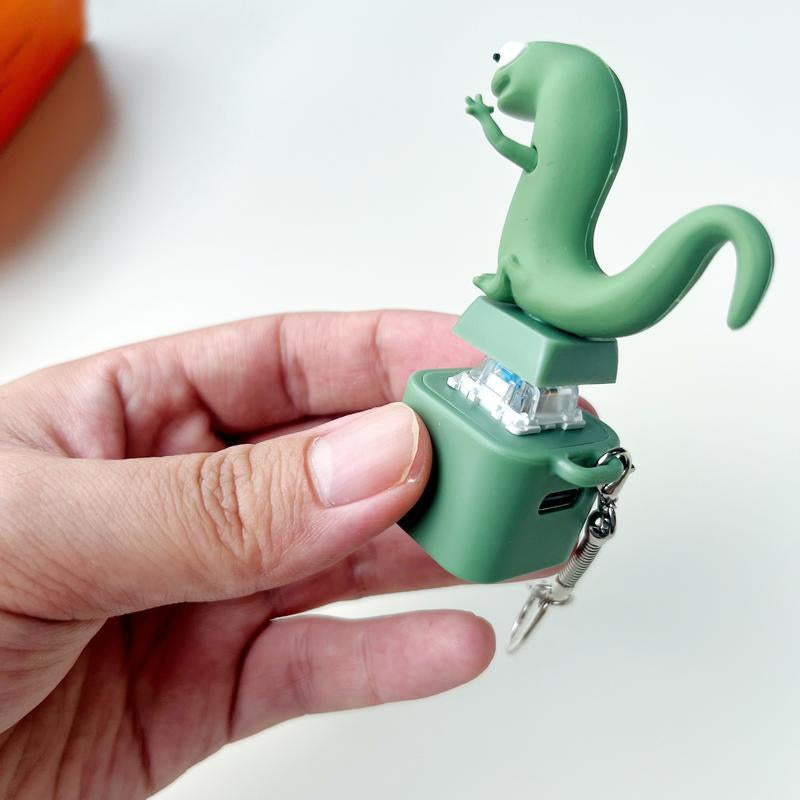 [Christmas Gift] Lizard Button Keychain with Rechargeable LED Light &Realistic Croak-Color-Changing Fun Toy for Kids & Adults,Tiktokshopblackfriday