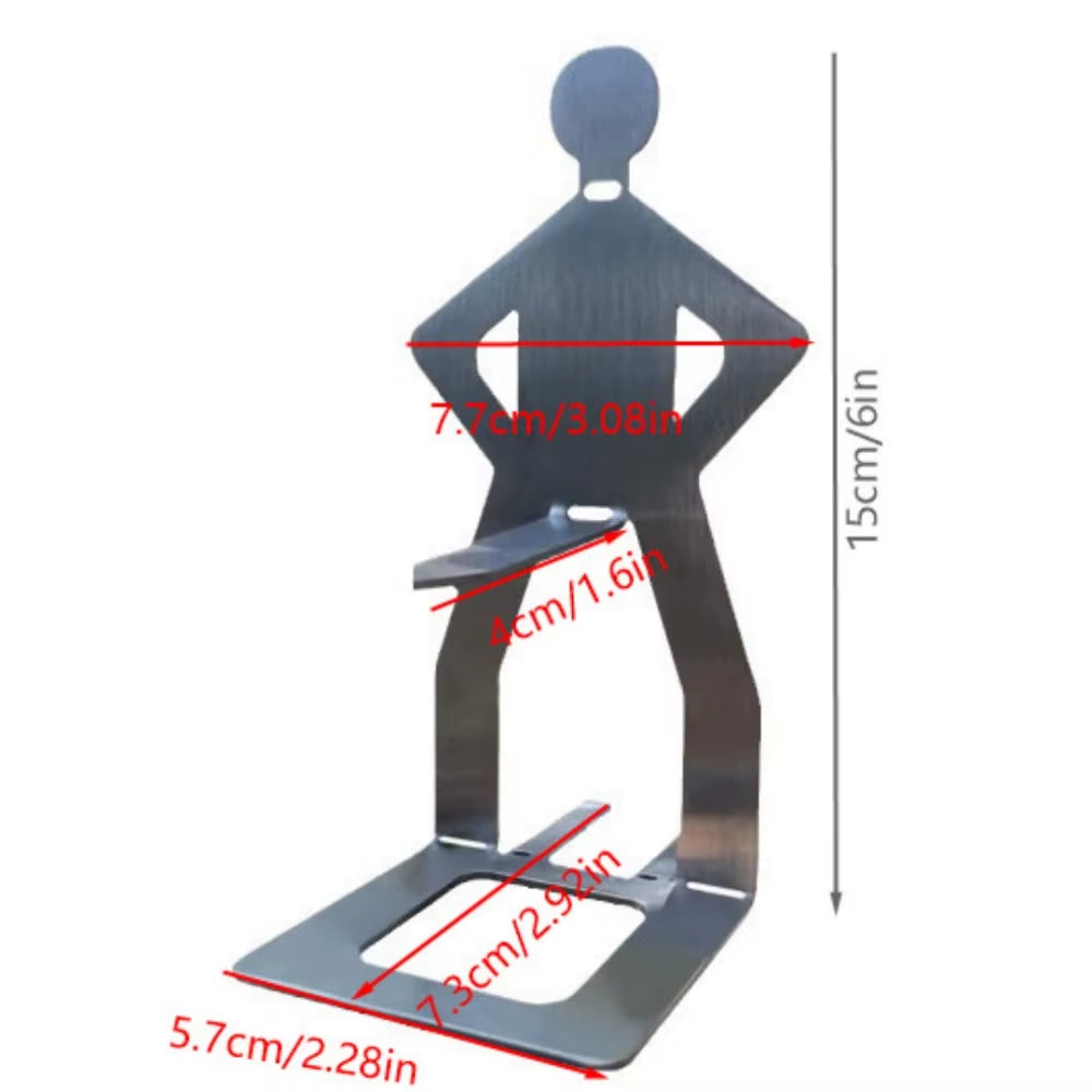 Funny Grill Stainless Steel BBQ Sausage Holder Portable Outdoor Humanoid Barbecue Sausage Rack Decoration Kitchen Cooking Tool