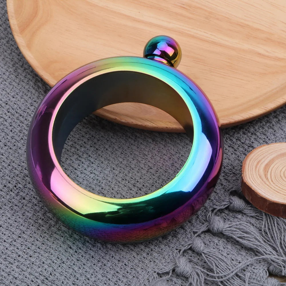 3.5 Oz Drinkware Accessories for Whiskey Vodka Alcohol round Chic Hip Flask Bracelet Elegant Wine Bottle Bangle Hip Flask