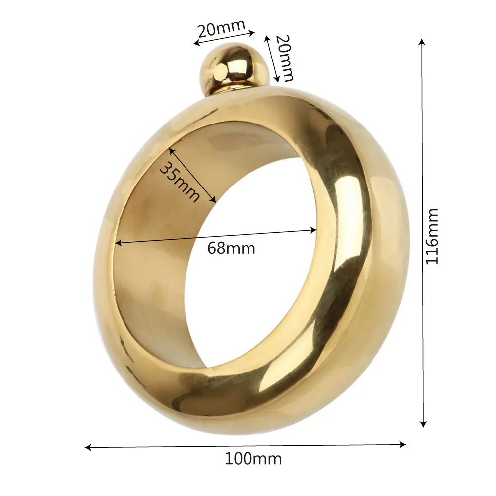 3.5 Oz Drinkware Accessories for Whiskey Vodka Alcohol round Chic Hip Flask Bracelet Elegant Wine Bottle Bangle Hip Flask