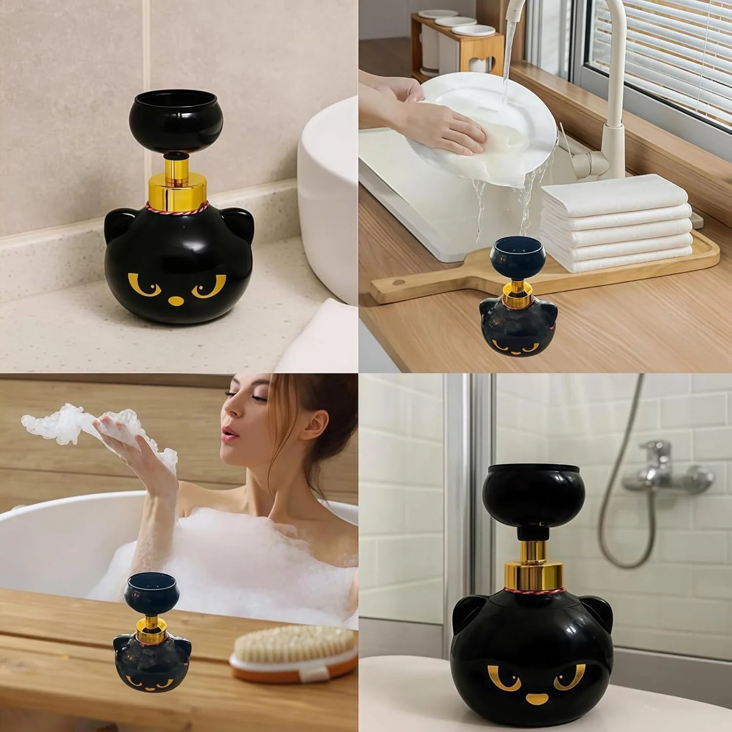 Kawaii Cat Paw Shape Foam Soap Dispenser Funny Baby Cat Paw Flower Foaming Soap Pump Bottles Halloween Birthday Gift