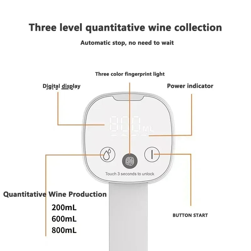 Automatic Alcohol Dispenser, Professional, High End Whiskey Pump Dispenser, Liquor Pump, Adjustable, Foldable Wine Decanter