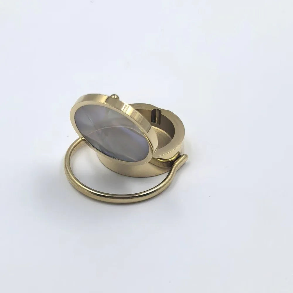 Portable Stainless Steel Lipstick Ring Storage Design Hoop Design Lip Balm Ring Pocket Pills Box Small Items Storage