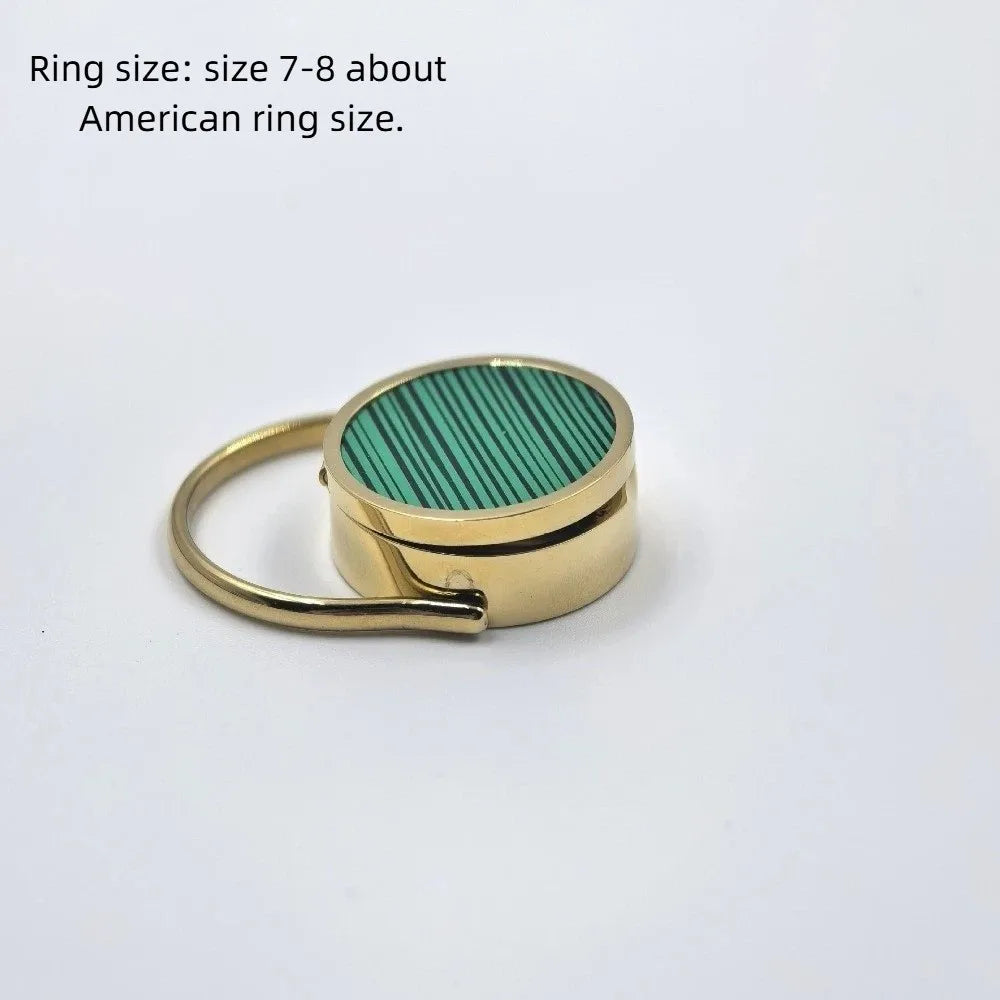 Portable Stainless Steel Lipstick Ring Storage Design Hoop Design Lip Balm Ring Pocket Pills Box Small Items Storage