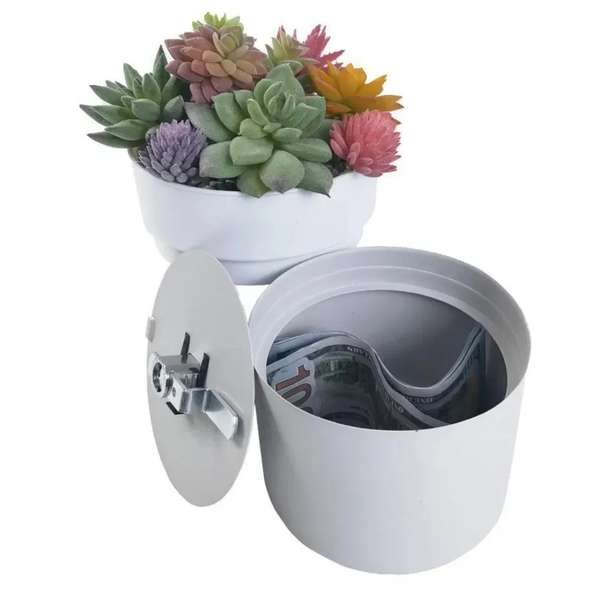Flowerpot Storage Tank Creative Iron Box with Lock Insurance Password Safety Storage Box Mini Money Storage Organizer Hide Money