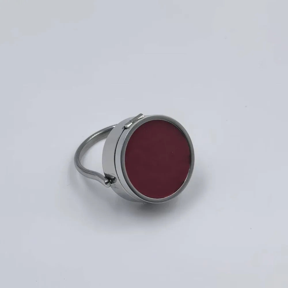 Portable Stainless Steel Lipstick Ring Storage Design Hoop Design Lip Balm Ring Pocket Pills Box Small Items Storage