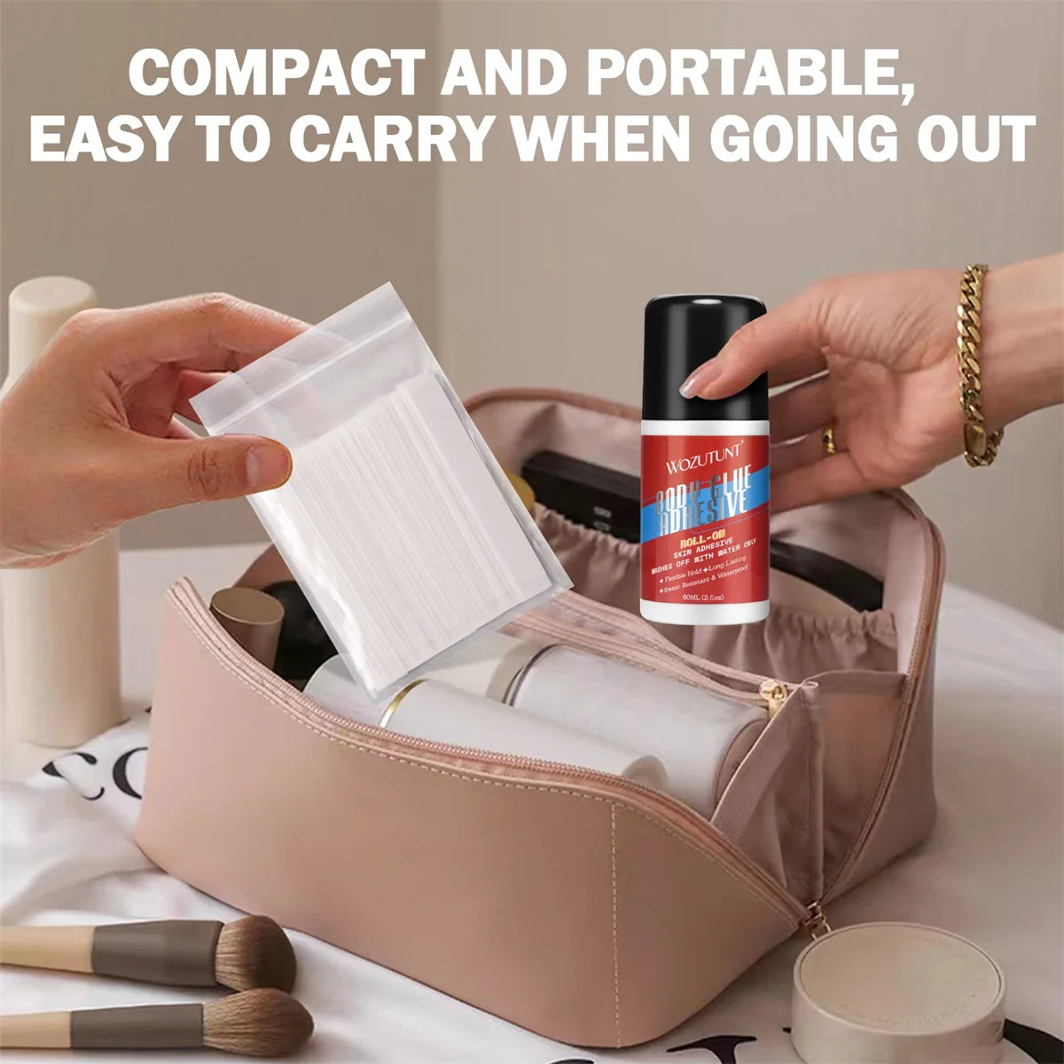 Body Adhesive for Bond Wig Clothing Super Sticky Anti-Exposure Clothes Glue Invisible Stain-Free Rollerball Skin Glue