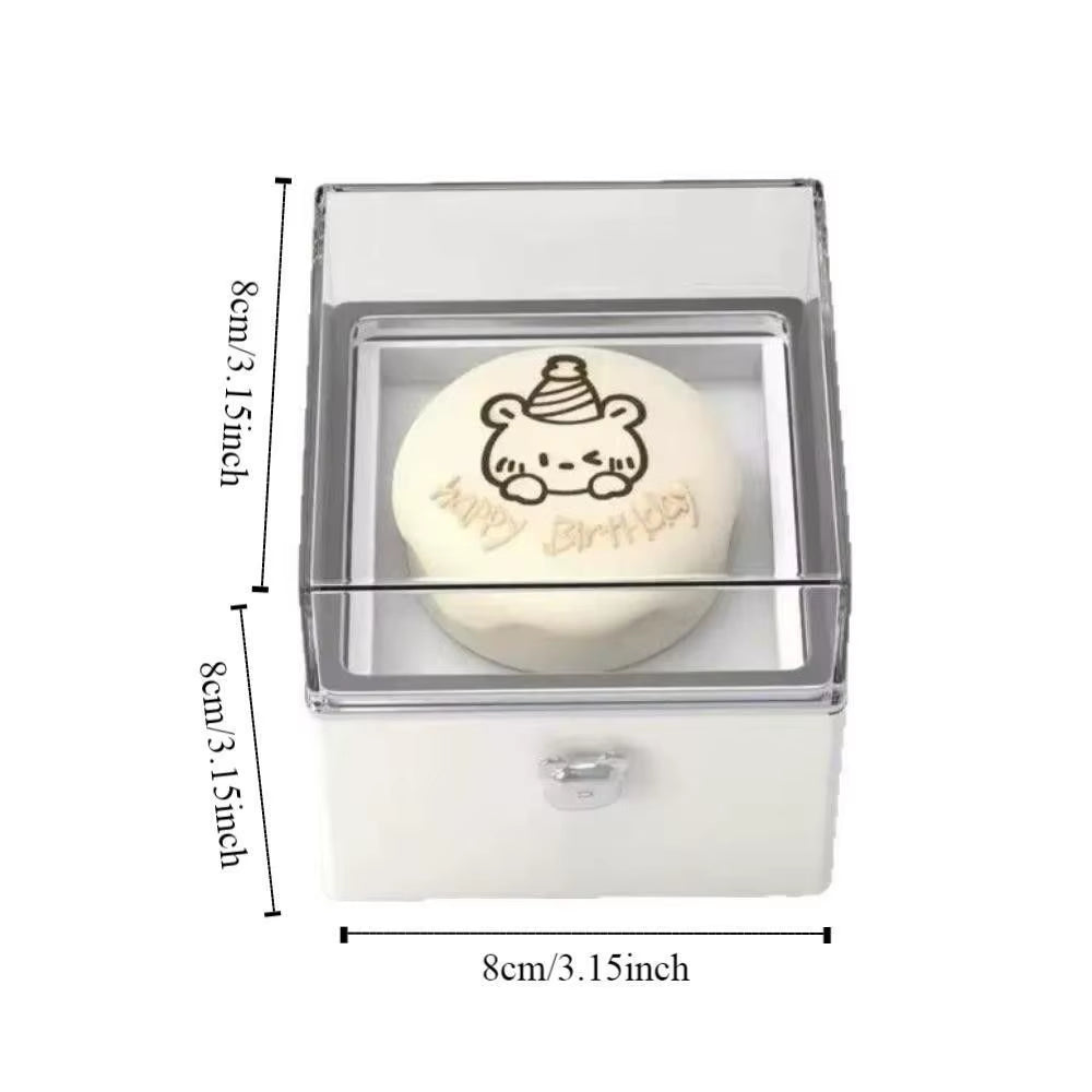 Automatic Flip Bear Flip Ring Boxs Light Candles Surprise Mechanism Mini Cake Surprise Rotating Box Spinning Design