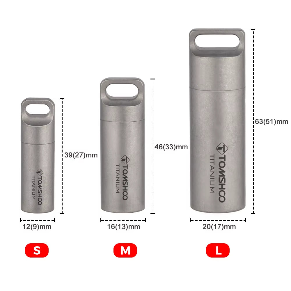 Titanium Mini Sealed Waterproof Storage Pill Box Perfume Case Pendants EDC Tools Eco-Friendly Home Outdoor Pill Box