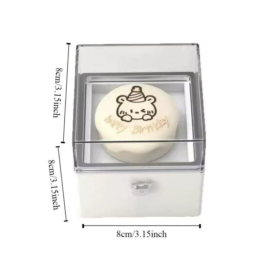 Automatic Flip Bear Flip Ring Boxs Light Candles Surprise Mechanism Mini Cake Surprise Rotating Box Spinning Design