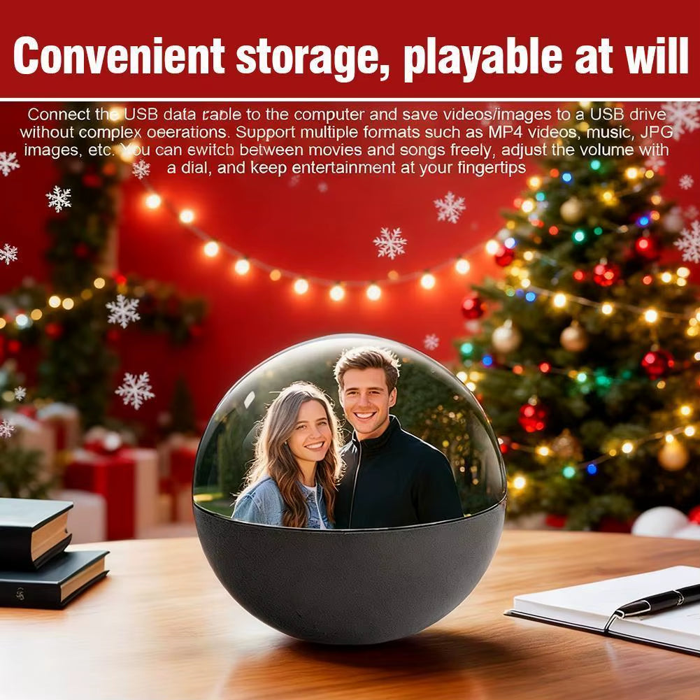 3D Crystal Ball Video Player Audio Video Display Electronic Ball Memory Ball Birthday Gift Souvenir for Family and Friends