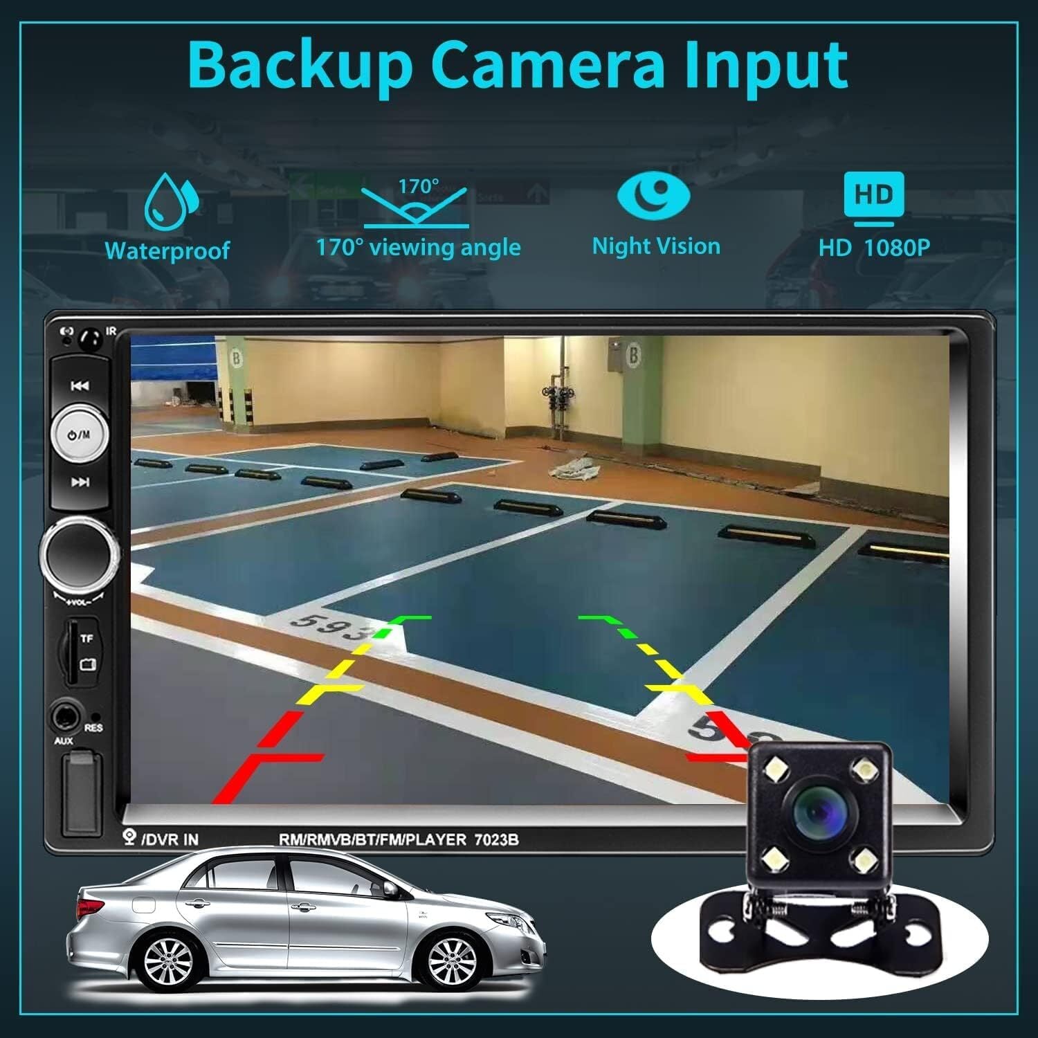 7" Car Radio 2 DIN GPS FM RDS Head Unit Stereo Camera MP5/FM/WMA/AUX