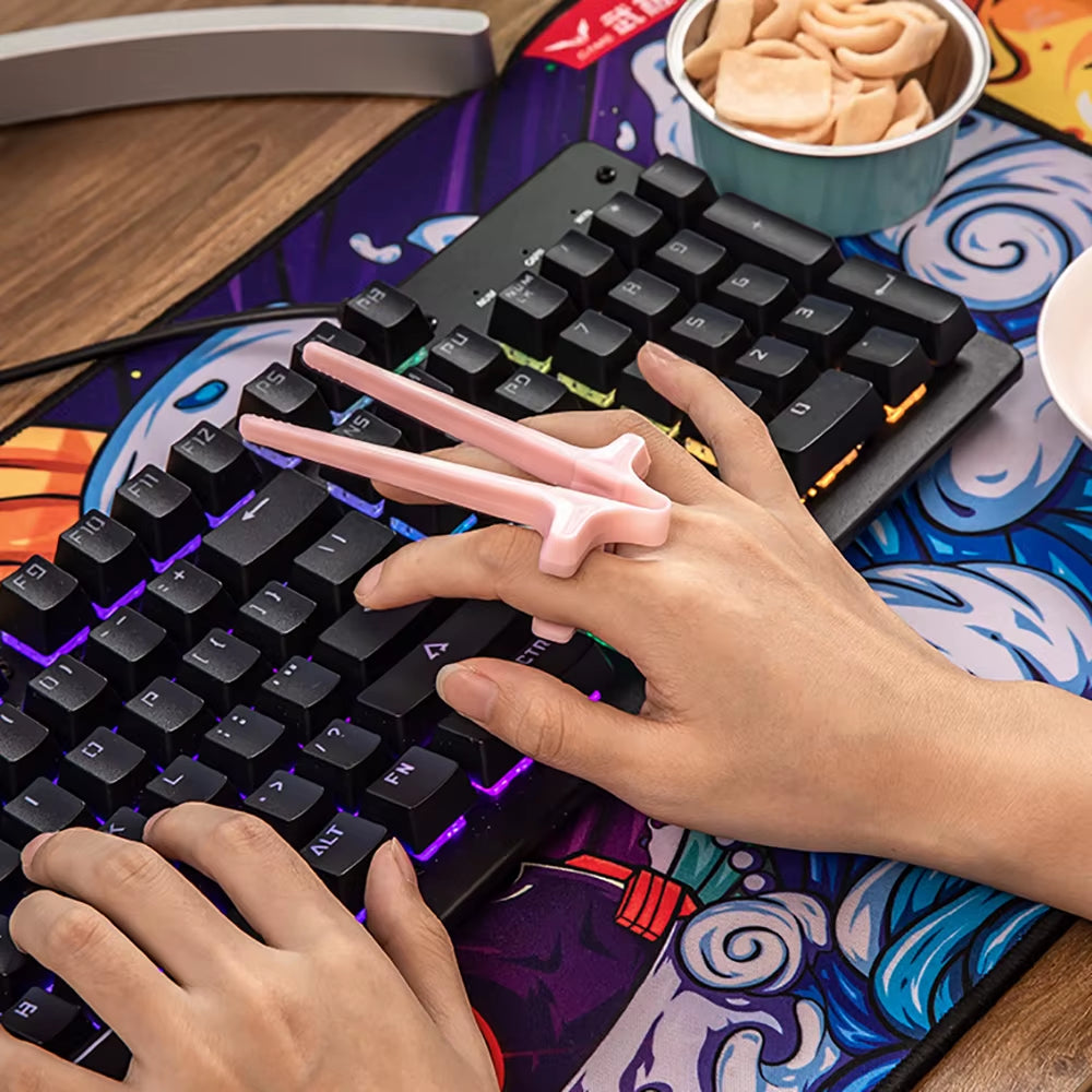 Finger Chopsticks Game Player Snack Chopstick Holder Plastic Game Finger Cover Game Controller Training Learning Chopsticks