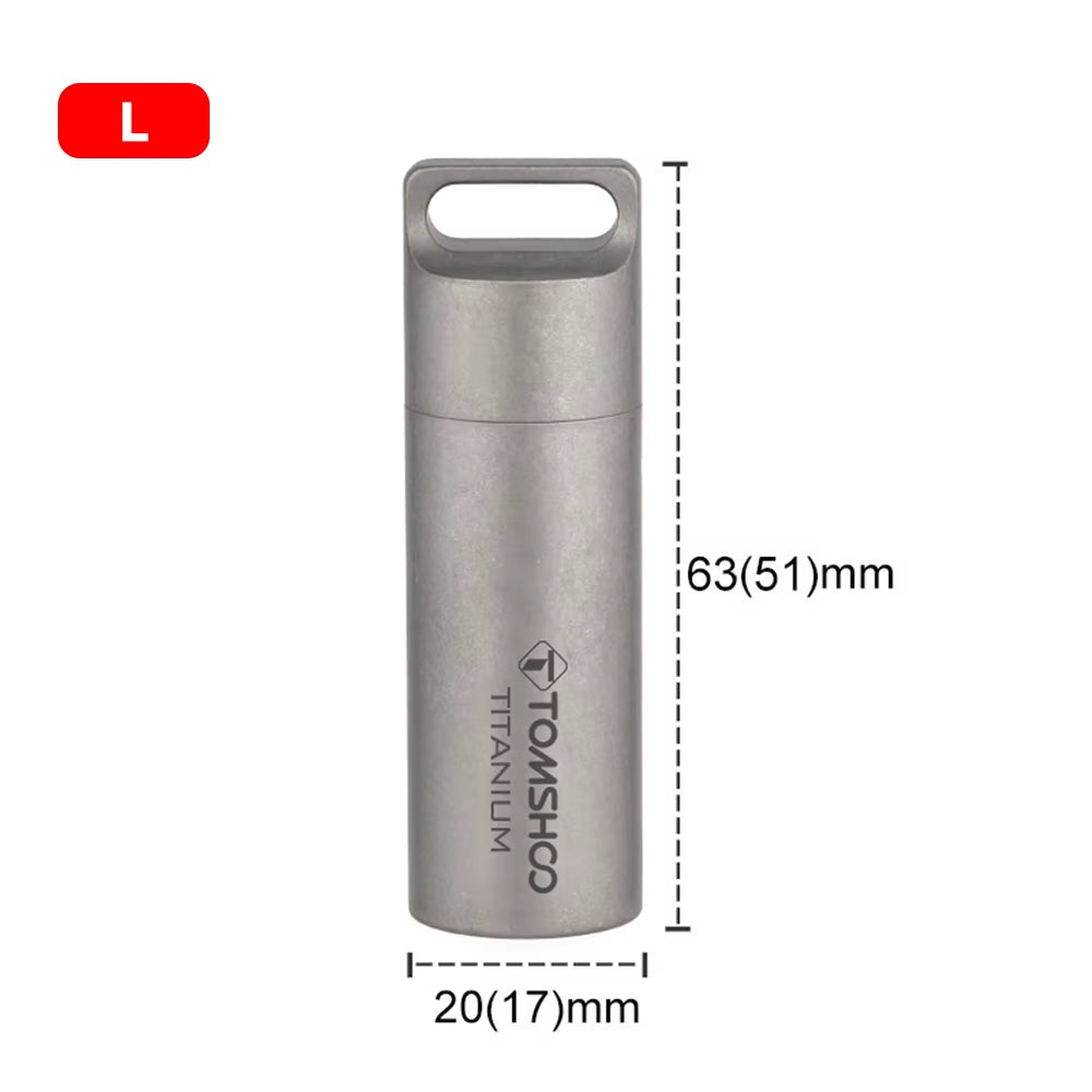 Titanium Mini Sealed Waterproof Storage Pill Box Perfume Case Pendants EDC Tools Eco-Friendly Home Outdoor Pill Box