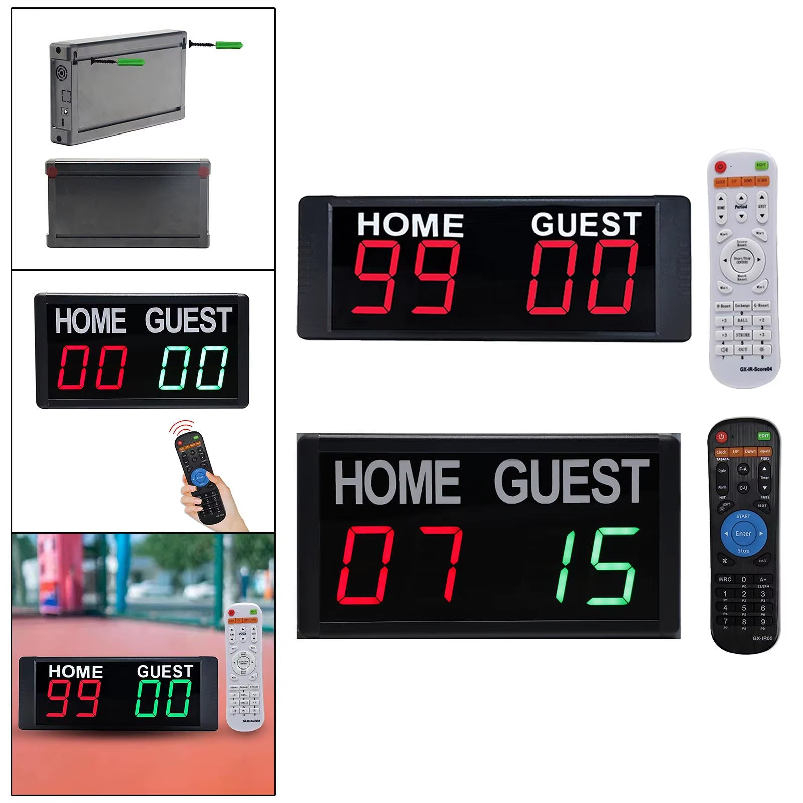 Electronic Digital Scoreboard Counting Score Keeper with Remote Timer Score for Basketball Boxing Volleyball Tennis Soccer