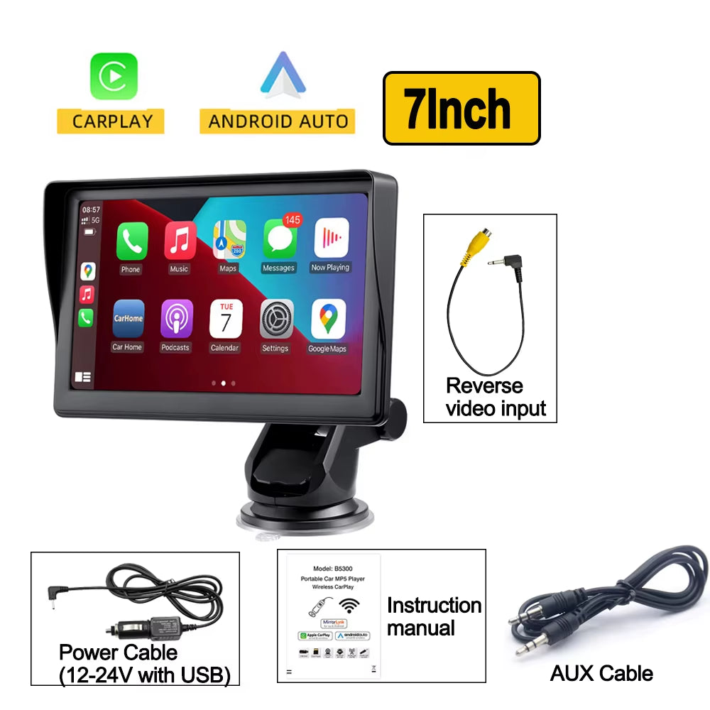 7Inch Universal Car Radio Automotive Multimedia Video Player Wireless Carplay Android Auto Touch Screen BT AUX Smart Car Systems