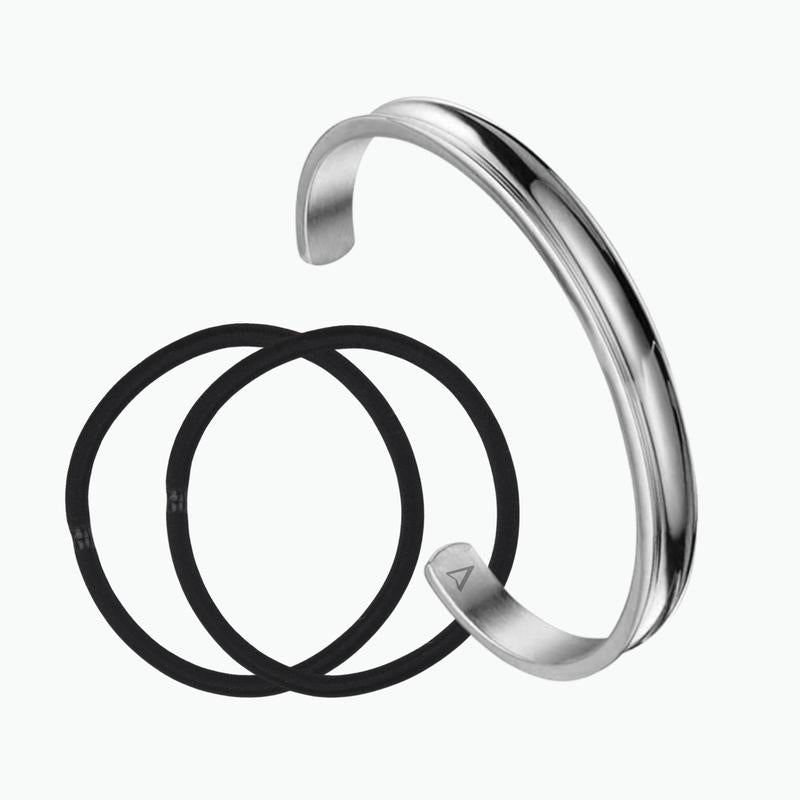 Hair Tie Holder Cuff 18K PVD Gold Stainless Steel Adjustable Bangle Waterproof Tarnish-Free Versatile Wear for Any Occasion