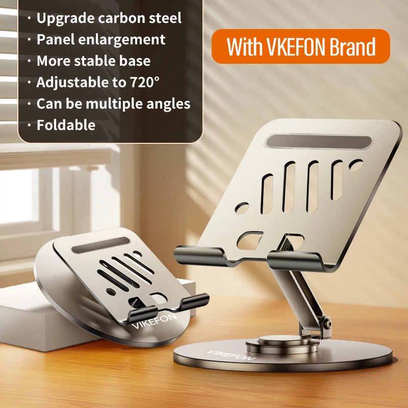360 Tablet Desk Mobile Phone Holder Stand Foldable Lazy Bracket Adjustable Alloy Aluminum Desktop Mount for Iphone Ipad Samsung