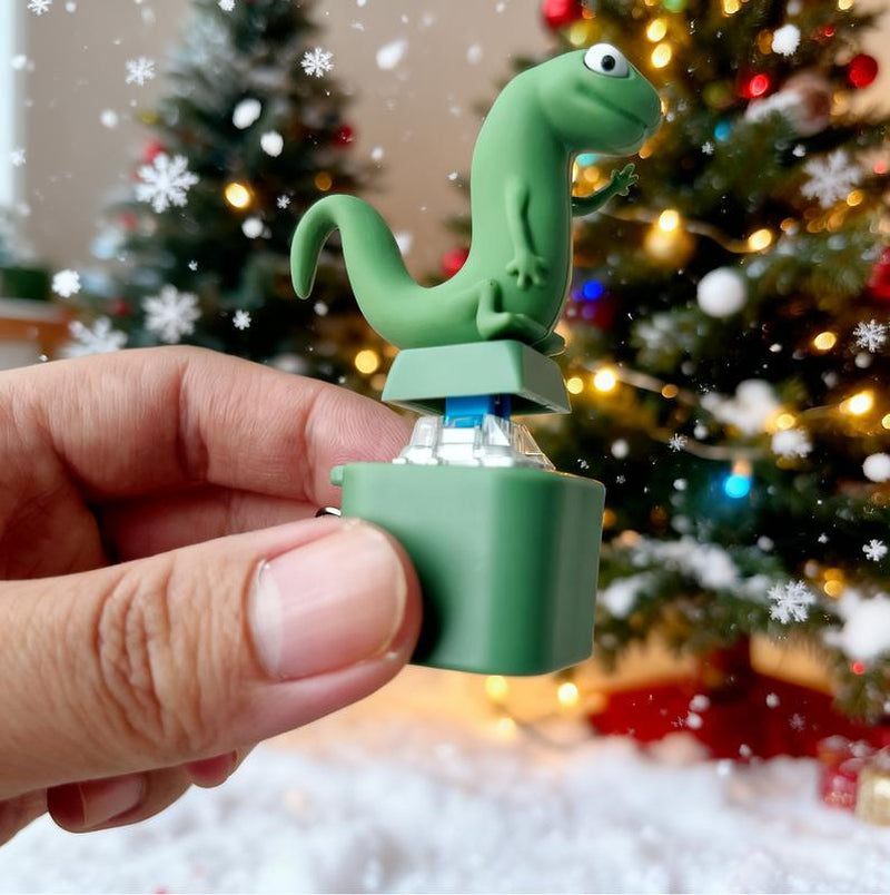 [Christmas Gift] Lizard Button Keychain with Rechargeable LED Light &Realistic Croak-Color-Changing Fun Toy for Kids & Adults,Tiktokshopblackfriday